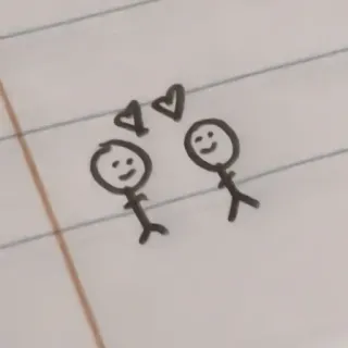 ♻️ monigote, amor, corazones, amistad, dibujos animados telegram sticker