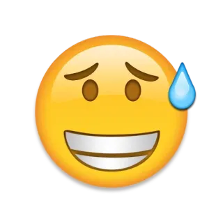 😓 emoji, smiley, rosto, nervoso, suor, expressão, amarelo telegram sticker