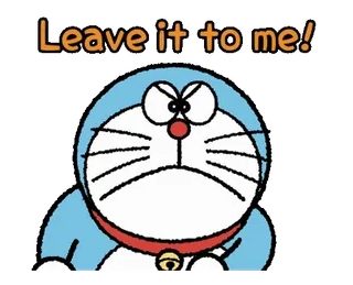 ⭐️ Doraemon Leave it to me! doraemon, anime, dessin animé, comptez sur moi, détermination, mignon whatsapp sticker