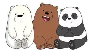 🐻 We Bare Bears we bare bears, Cartoon, Bären, Ice Bear, Grizzlybär, Pandabär telegram sticker