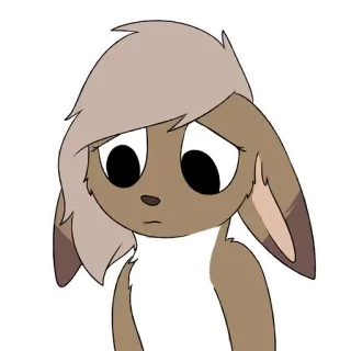 😥 Cartoon, Traurig, Süß, Tier, Hase, Figur telegram sticker