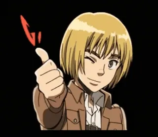 ๐ Armin Arlert Attack on Titan anime, attack on titan, armin arlert, thumbs up, wink telegram sticker