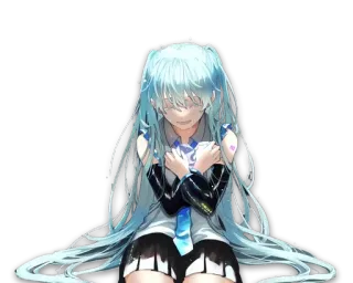 😭 Hatsune Miku Anime, Vocaloid, Hatsune Miku, lindo, chica telegram sticker