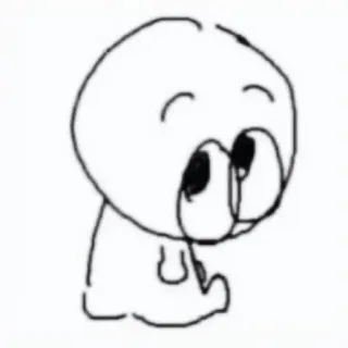 🥺 плачущий, грустный, слезы, мультик, минималистичный, простой telegram sticker