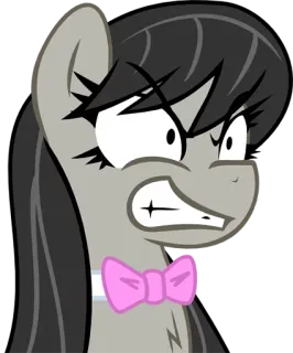 😠 pony, cartoon, angry, facial expression, bow tie telegram sticker