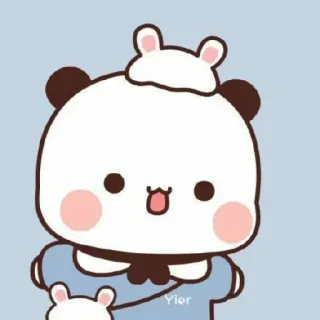 🤍 Yier 팬더, 귀여운, 만화, 동물, 스티커 telegram sticker