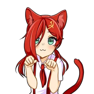 😺 Anime, Catgirl, Communisme, Faucille et marteau, Politique whatsapp sticker