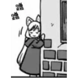 👀 喵喵 katmeisje, manga, schattig, dierenoren, anime stijl telegram sticker