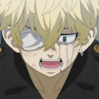 😭 Anime, Manga, Chłopak, Płacz, Ranny telegram sticker