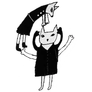 🙉 cat, animal, illustration, drawing, cartoon telegram sticker