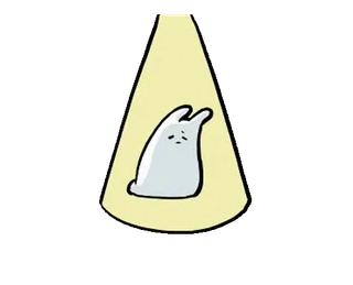 😔 lapin, triste, seul, animal, mignon, dessin animé telegram sticker