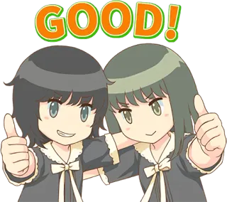 👋 GOOD! pouce levé, positif, bien, animé, manga, dessin animé whatsapp sticker