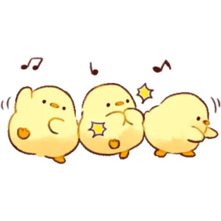 🎼 frango, pintinho, amarelo, dançando, fofo, desenho animado whatsapp sticker