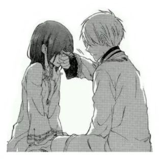 ❤️ Anime, Manga, Coppia, Triste, Conforto telegram sticker