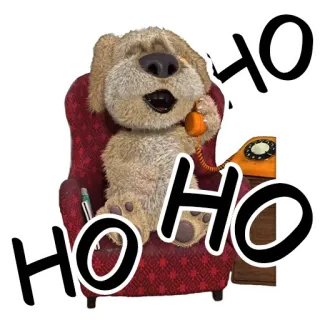 😂 HO HO HO Hund, Weihnachten, Feiertag, Ben, Ho Ho Ho, sitzend telegram sticker