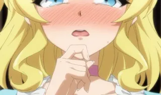 🥵 Anime, blonde Haare, weinen, Cartoon whatsapp sticker