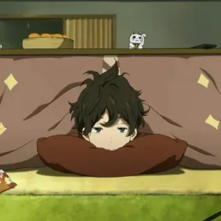 ☁ Anime, Relajante, Kotatsu, Dibujos animados, Interiores whatsapp sticker