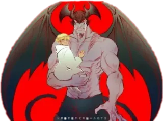 😡 demon, baby, monster, wings, fantasy telegram sticker