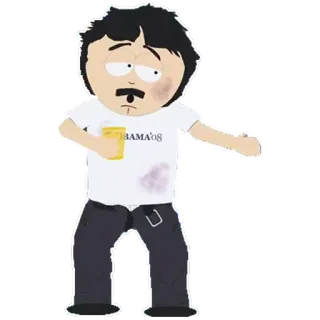 🇺🇸 Randy Marsh South Park OBAMA'08 cartoon, Randy Marsh, South Park, Obama, 2008 election telegram sticker