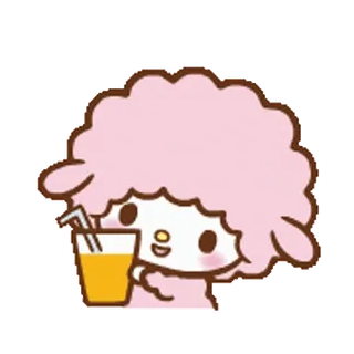 🍹 cartoon, cute, drink, kawaii, pink, sheep telegram sticker