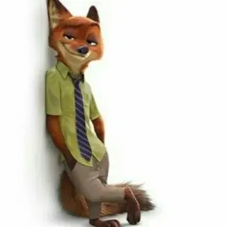 🦊 Nick Wilde Zootopia Nick Wilde, Zoomania, Cartoon Fuchs, animiert, Disney, Filmfigur, Fuchs, Tier telegram sticker