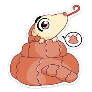 💩 животное, мультфильм, змея, милый, эмодзи, какашка whatsapp sticker
