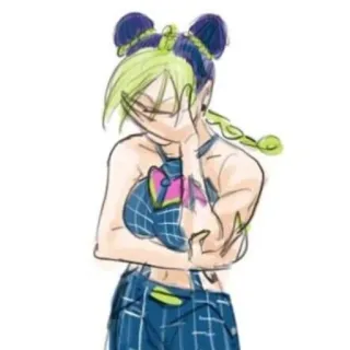 🤭 Jolyne Cujoh JoJo's Bizarre Adventure Anime, Manga, Jolyne Cujoh, JoJo's Bizarre Adventure, Fanart, Arte de personajes, Chica anime telegram sticker