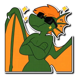 🕶 dragão, furry, óculos de sol, desenho animado, legal, antropomórfico telegram sticker