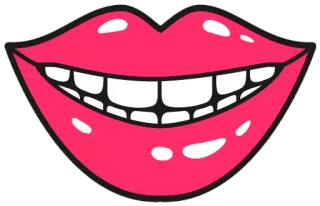 👄 mouth, lips, teeth, smile, happy telegram sticker