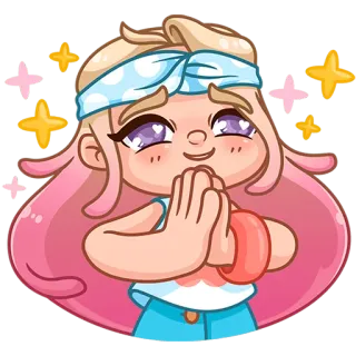 🤩 dziewczyna, słodkie, kawaii, anime, kreskówka, pozdrowienia, gwiazdy telegram sticker
