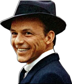 😀 Frank Sinatra Frank Sinatra, Sänger, Schauspieler, Porträt, Schwarzweiß, Filzhut whatsapp sticker