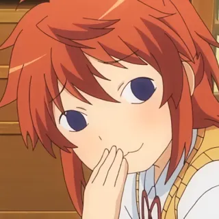 😏 Anime, Garota, Fofa, Sorrisinho, Cabelo ruivo telegram sticker