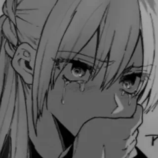 😢 Anime, Triste, Pleurs, Fille, Manga, Larmes telegram sticker