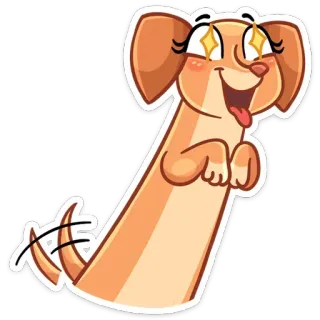 🤪 anjing, kartun, senang, hewan, lucu, stiker telegram sticker