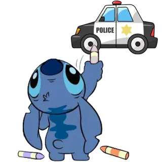 🐨 Stitch cartoon, police, character, stitch, crime, law enforcement telegram sticker