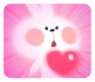 😍 lapin, amour, cœur, mignon, autocollant telegram sticker