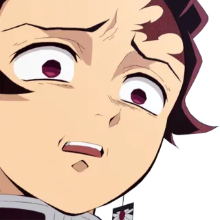 😒 Tanjiro Kamado Demon Slayer 애니메이션, 귀멸의 칼날, 탄지로, 만화, 웃긴 얼굴 telegram sticker