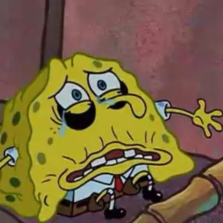 😢 Spongebob Squarepants плачущий, спанч боб, мультфильм, грустный, деформированный telegram sticker
