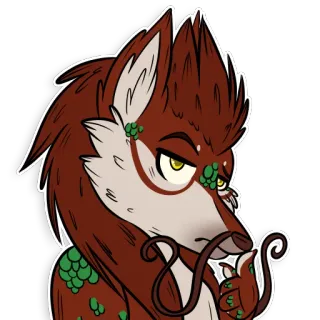 🤔 ケモノ, 擬人化, クリーチャー, ファンタジー, 動物, ステッカー telegram sticker
