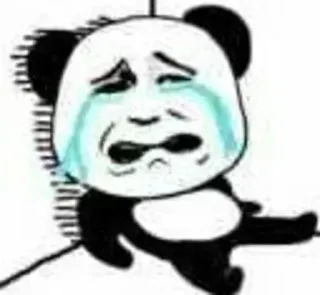 😭 panda, crying, sad, cartoon, meme telegram sticker