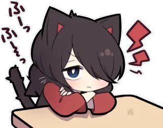 😶 ふらっ Anime, Orejas de gato, Gato, Lindo, Manga whatsapp sticker