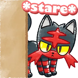👀 *stare* cat, stare, cartoon, animal telegram sticker