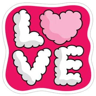 😊 LOVE love, heart, valentine, cloud, sticker whatsapp sticker