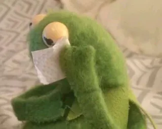 😢 Kermit Kermit, frog, muppets, puppet, crying, sad telegram sticker