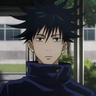 ♠️ Megumi Fushiguro Jujutsu Kaisen Anime, Teenager, Schwarze Haare, Schüler telegram sticker