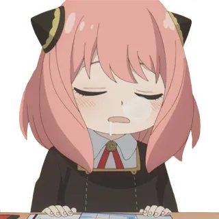 😴 Anya Forger Spy × Family anya forger, spy x family, anime, kartun, mengantuk, imut whatsapp sticker