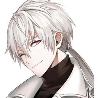 😏 Zen Mystic Messenger Anime, weißes Haar, Zen, Mystic Messenger, Charakter, gutaussehend telegram sticker