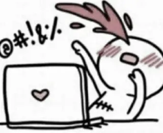 😳 @#!:&/. annoyed, computer, digital art, angry, stick figure telegram sticker