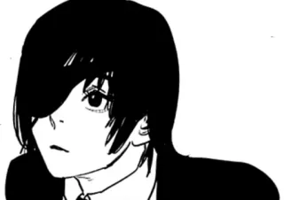 🌫 Asa Mitaka Chainsaw Man Animé, Manga, Noir et blanc, Portrait, Dessin animé whatsapp sticker