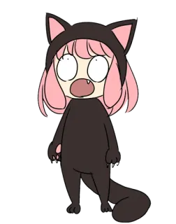 😮 Anya Forger Spy × Family anya, anya forger, spy x family, anime, dibujos animados, gracioso, gato, animal telegram sticker